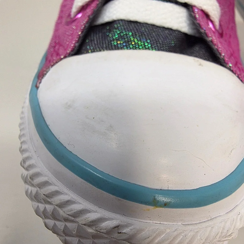Converse Chuck Taylor All Star Shoes Girls Size 3 Pink Glitter Low Top Sneakers